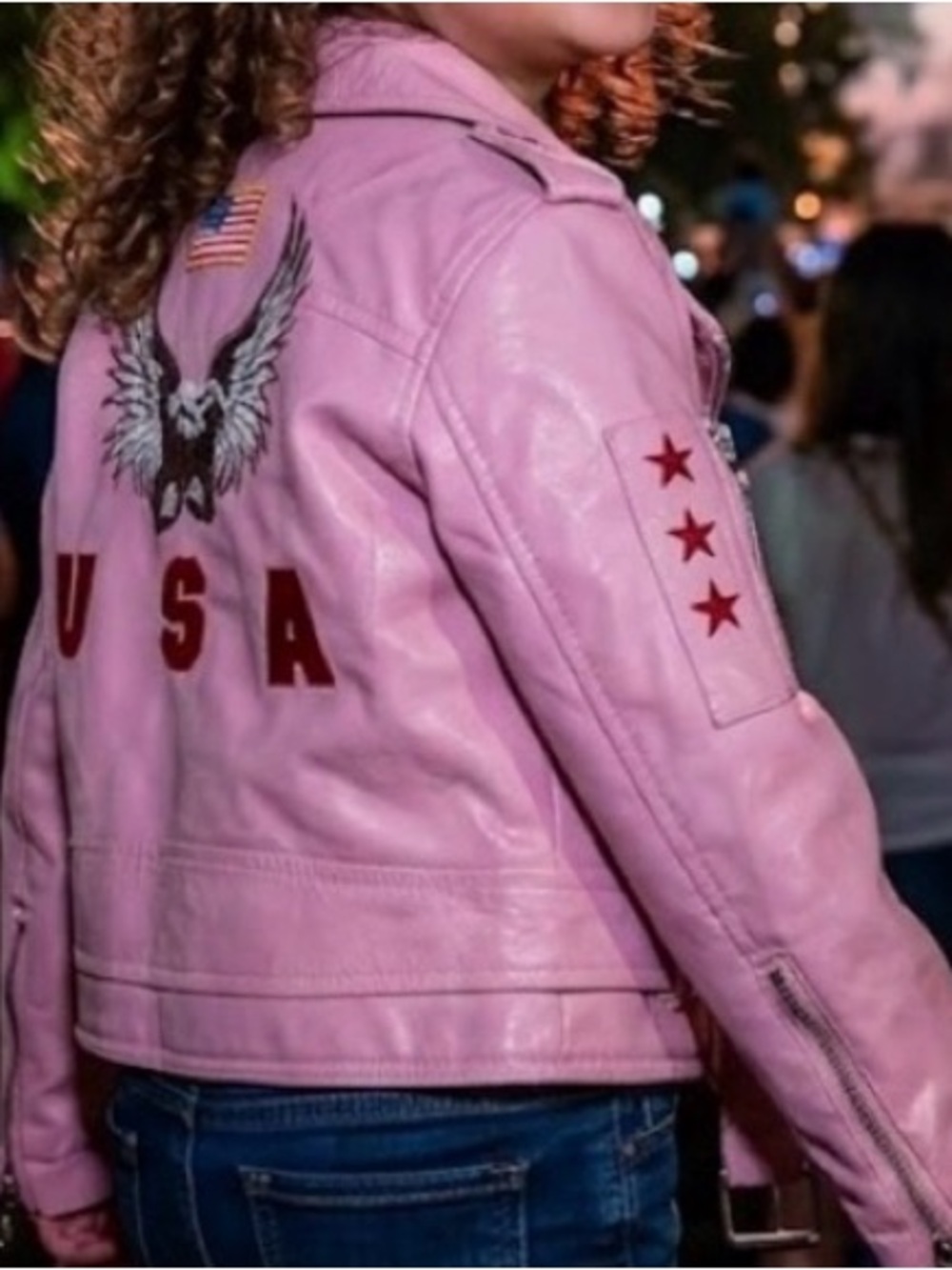 Girl Pink Faux Leather Moto Jacket with Belt SZ 4T